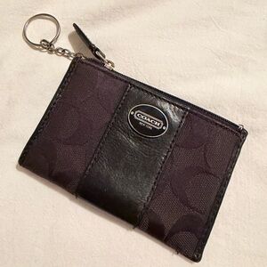 Coach Black and Dark Gray Keychain Pouch